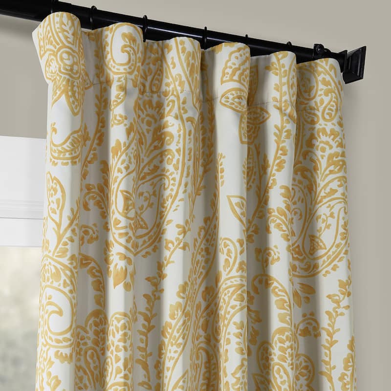 Exclusive Fabrics Tea Time Floral Room Darkening Curtain (2 Panels)