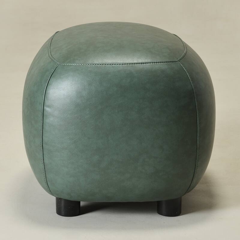 KINWELL 23" Wide Faux Leather Upholstered Ottoman Footrest, PU Entryway Footstool
