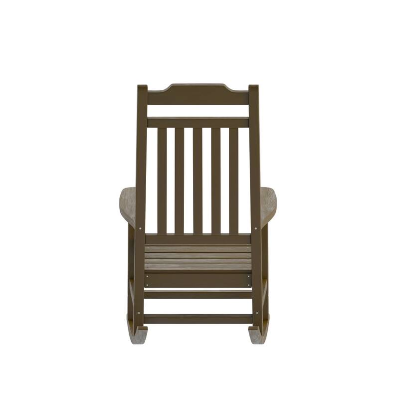 All-Weather Rocking Chair in Faux Wood - Patio and Backyard Furniture