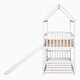 preview thumbnail 19 of 19, Twin Over Twin Size Wood House Bunk Bed with Slide, Ladder and Guard Rail