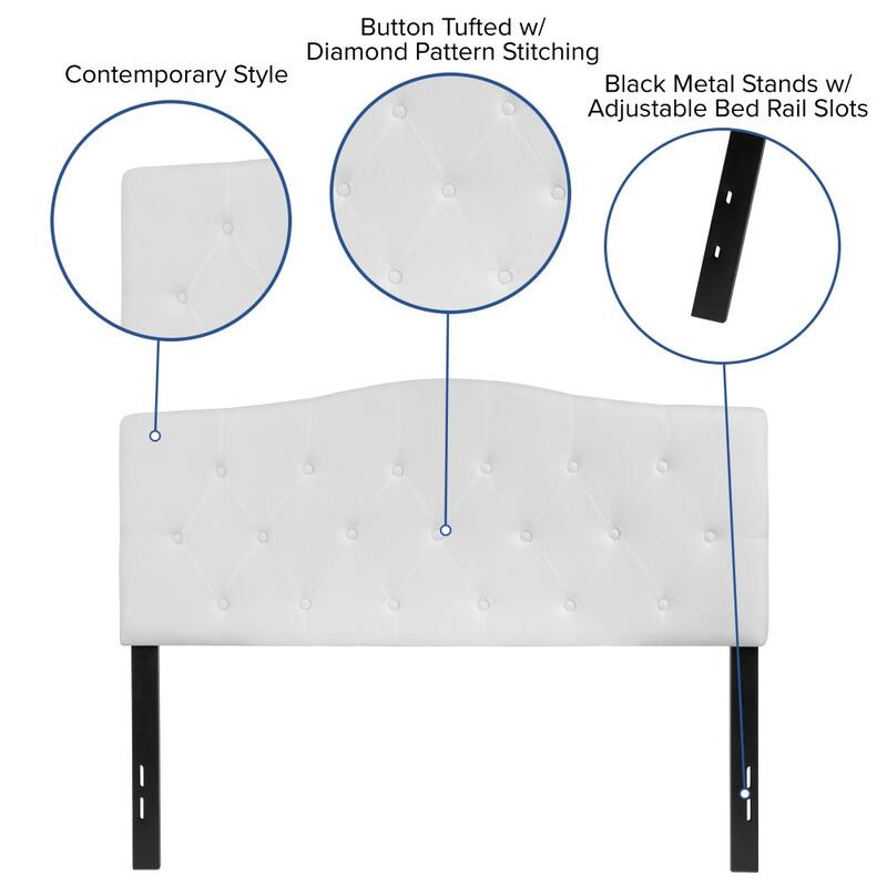 Arched Button Tufted Upholstered Headboard