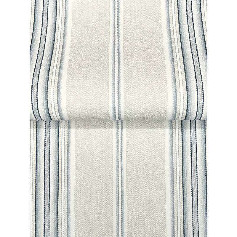 Chesapeake Calvados Blue Linen Stripe Wallpaper