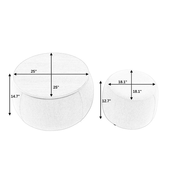 Multipurpose Fabric Storage Ottoman Footstool, Seat, or Coffee Tables