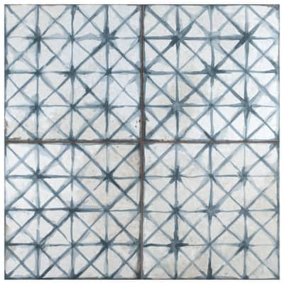Merola Tile Kings Temple Blue 17-5/8" x 17-5/8" Ceramic Floor and Wall Tile