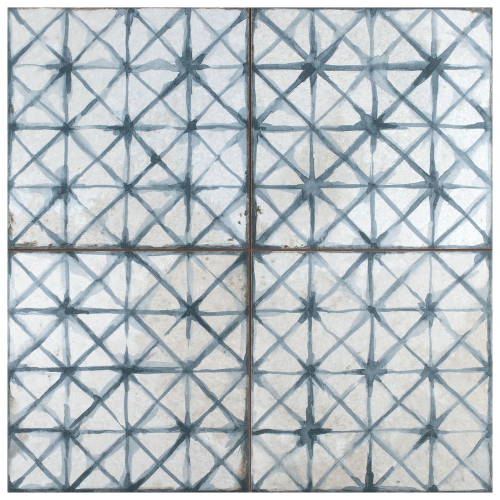Merola Tile Kings Temple Blue 17-5/8" x 17-5/8" Ceramic Floor and Wall Tile