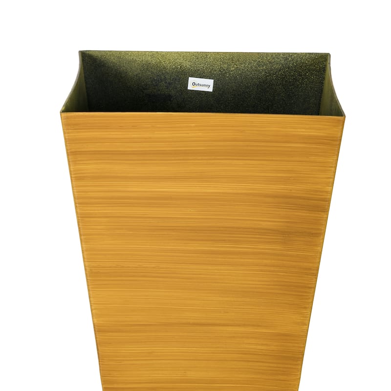 Outsunny 28" Tall Outdoor Planters, Set of 3 Large Taper Planters with Drainage Holes and Plug