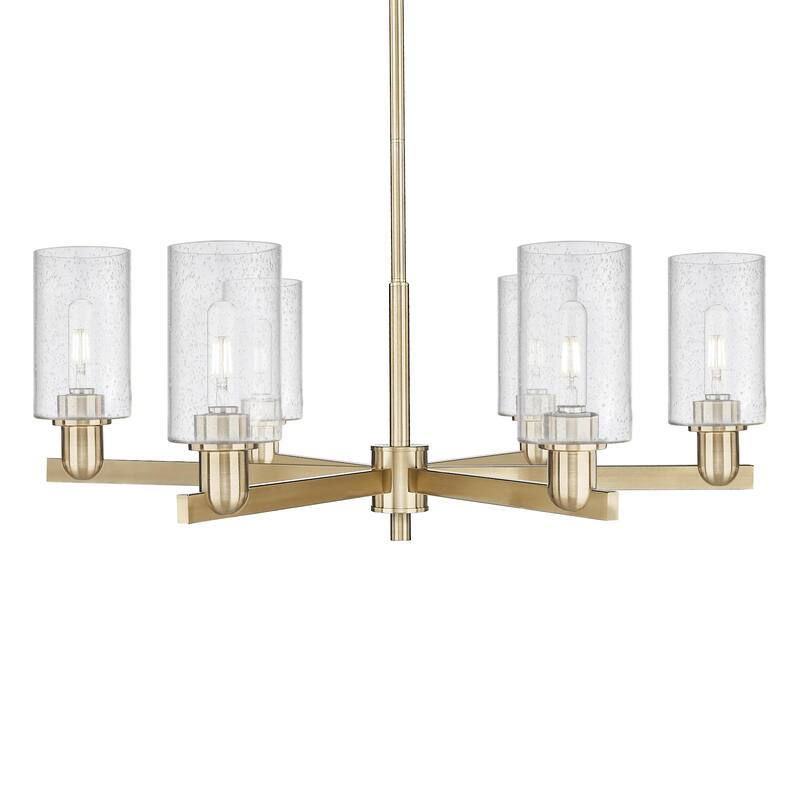 Innovations Lighting 716-6CR-11-34 Clymer Chandelier Clymer 6 Light - Champagne Bronze / Seedy
