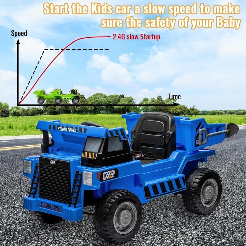 12V Kids Electric Ride on Truck Car with Parent Remote Control, Blue