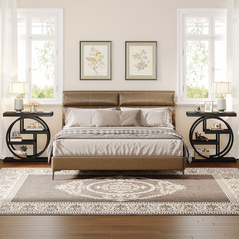 Small 3-tier Living Room End Tables And Side Tables with Metal Frame