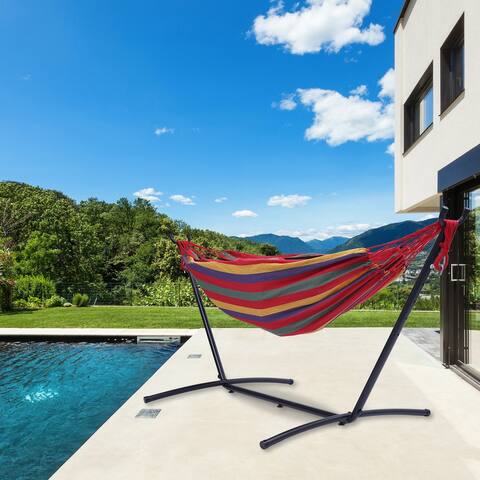 Nestfair Indoor or Outdoor Use Classic Hammock with Stand for 2 Person
