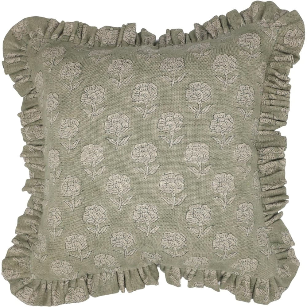 Fabdivine Linen Farmhouse Block print pillow Cover