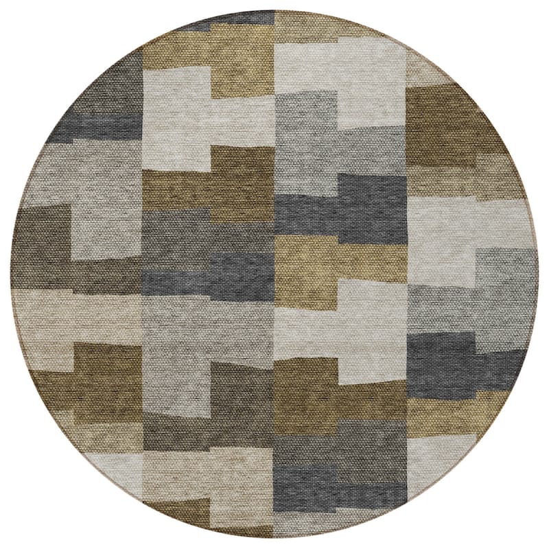 HomeRoots Geometric Transitional Rectangle Outdoor Rug