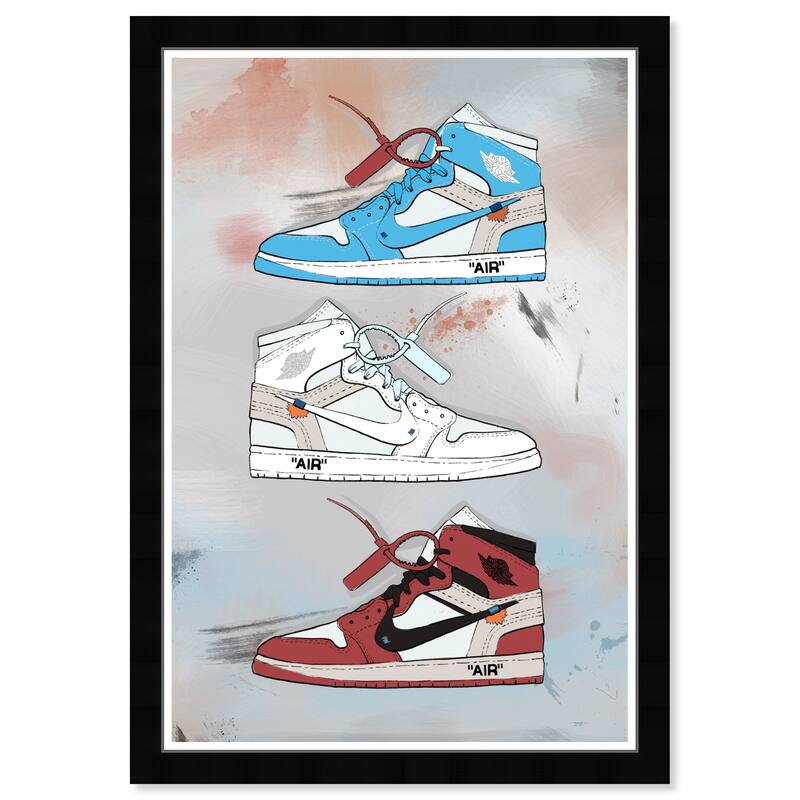 Hatcher & Ethan 'Sneaker Collection' Wall Art Framed Print - Gray, Red
