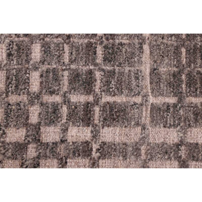 ECARPETGALLERY Hand-knotted Tangier Dark Grey Wool Rug - 7'11 x 10'10