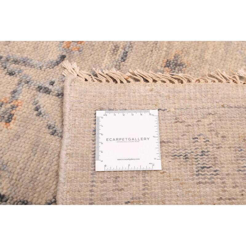 ECARPETGALLERY Hand-knotted Modern Oushak Light Grey Wool Rug - 7'10 x 9'8