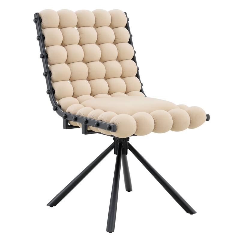 Velvet Accent Dining Chair with Metal Legs Modern Upholstered Armless Chair, Set of 2