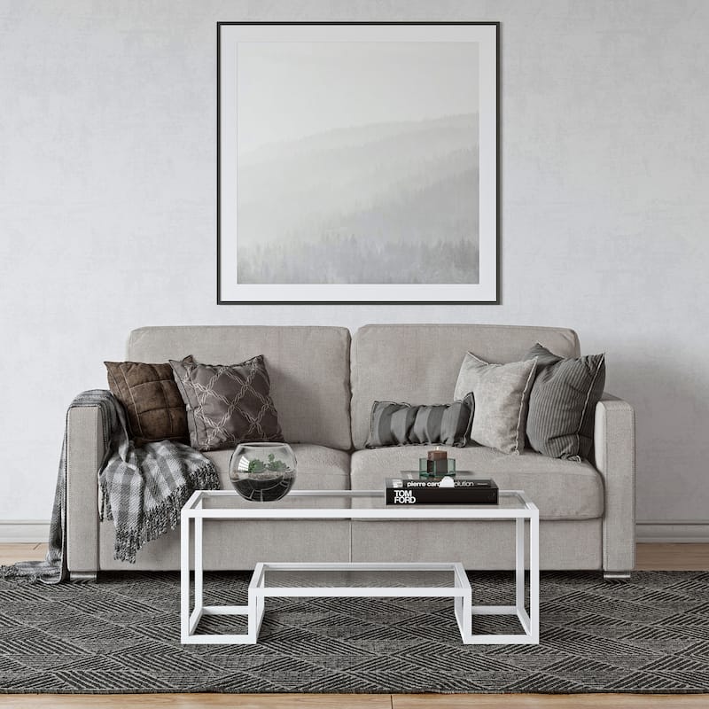 Artemis Contemporary Metal and Glass Coffee Table