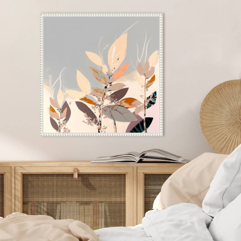 Bohemian Fields by Bella Eve Framed Canvas Wall Art Print - Sylvie Beaded White