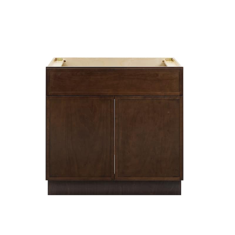 Vanity Art 33" Freestanding Single Base Storage Cabinet with Soft Close Doors - Brown