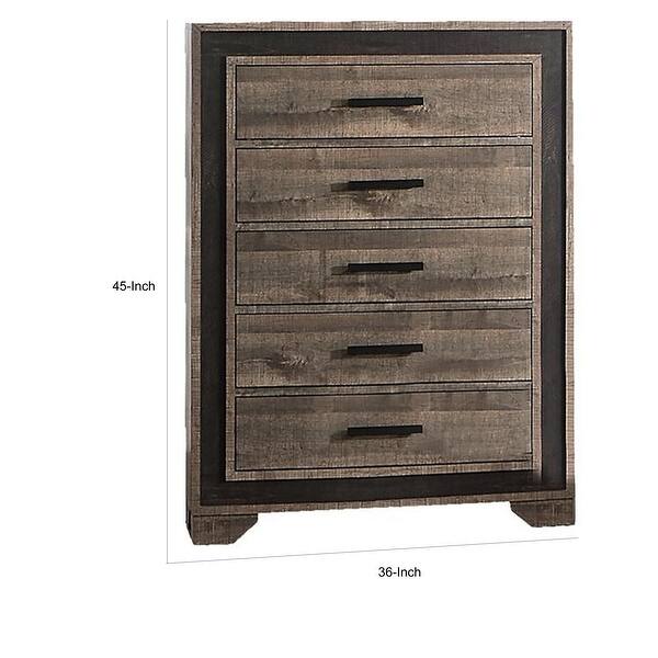 45 inch long dresser 5 Drawers Dresser for Bedroom, 45 Inch Tall Chest of Drawers, Modern Clothes Storage Cabinet & TV Stand, Wood Drawer Organizer for Nursery, Living