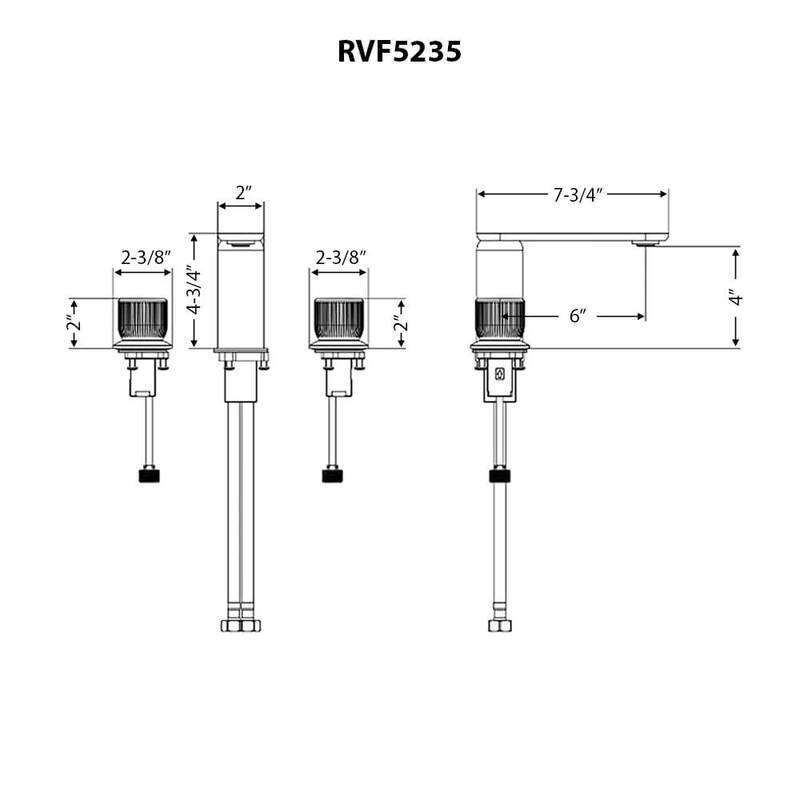 Ruvati Fabio Two Handle Twist Short Bathroom Faucet in Brushed Gold - RVF5235SG - 7'6" x 9'6"