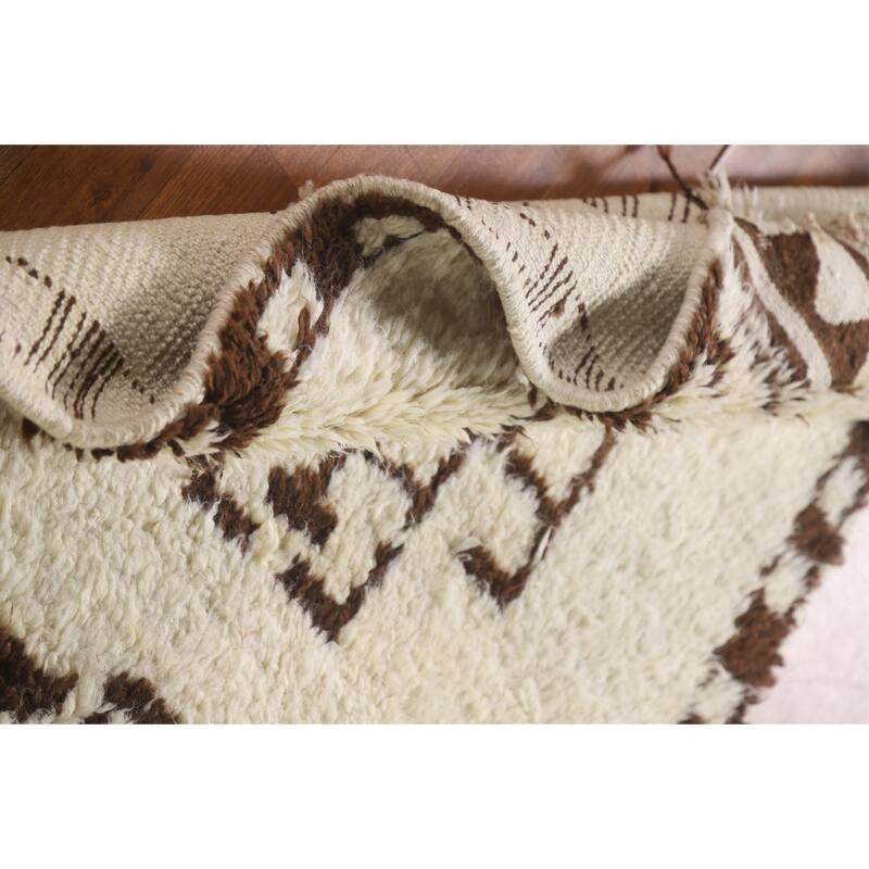 Anatolian Geometric Turkish Runner Rug Handmade Wool Carpet - 3'2"x 11'9"
