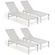 Option White/Grey/Blue Fabric, White Frame - Set of 4