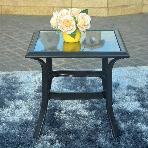 Direct Wicker Patio Steel Side Table, Perfect for Balcony