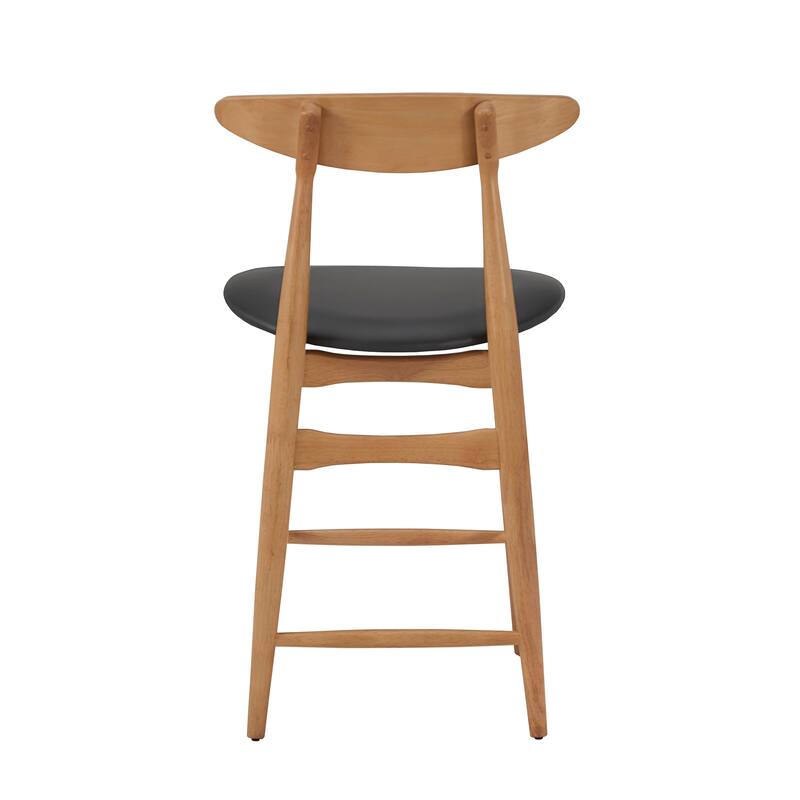 Norwegian Danish Mid-Century Dark Walnut Counter Height Stools (Set of 2) by iNSPIRE Q Modern