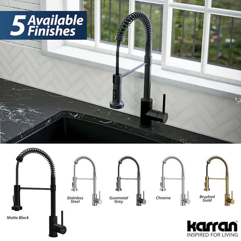 Karran Kadira Single-Handle Pull-Down Sprayer Kitchen Faucet