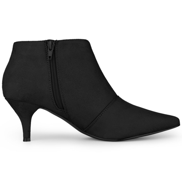 black kitten heel ankle boots uk
