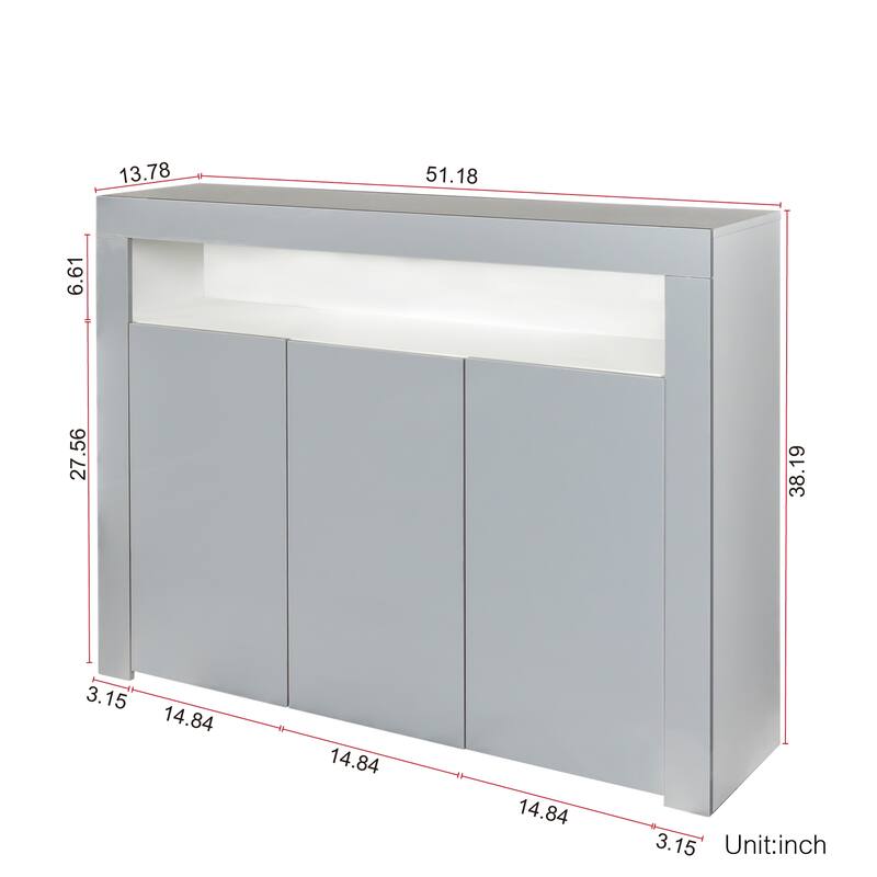 Sideboard Storage Cabinet Modern Kitchen Unit Cupboard Buffet Wooden Storage Display Cabinet TV Stand