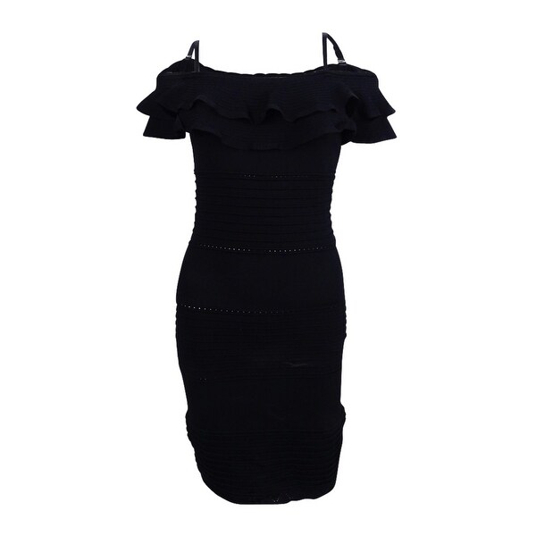 guess black ruffle dress