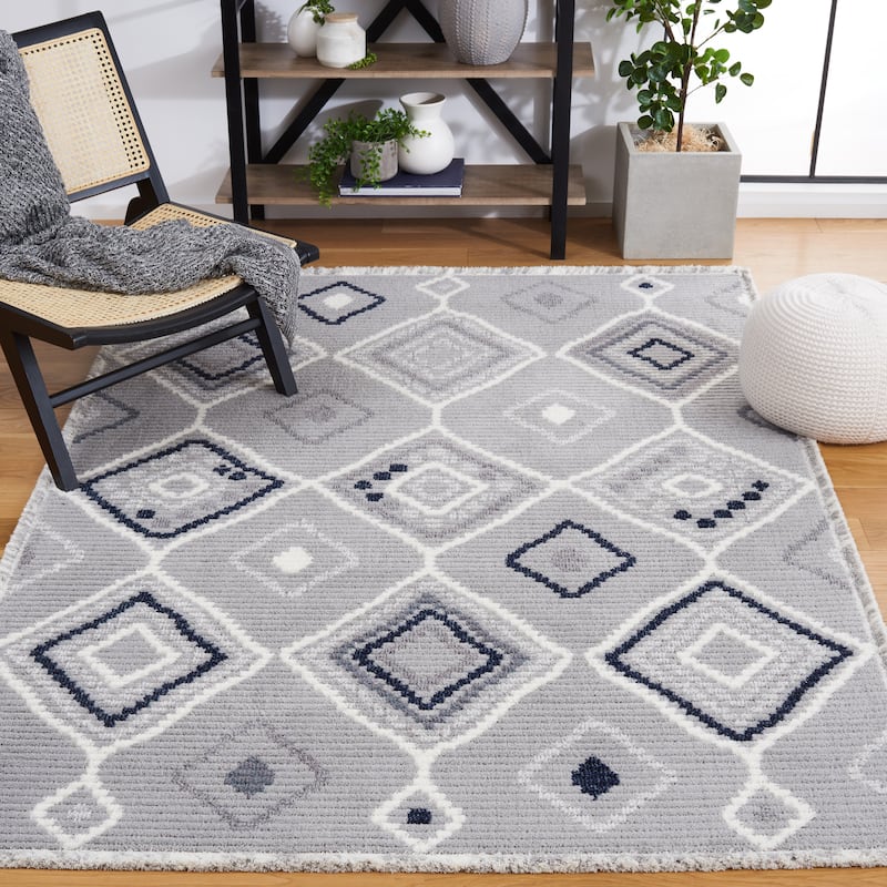 SAFAVIEH Handmade Marrakech Eliis Traditional Rug - 6'7" Square - Grey/Light Grey