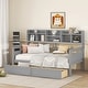 preview thumbnail 16 of 37, Twin Size Daybed with Drawers, Wood Twin Daybed with Bedside Shelf