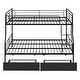 preview thumbnail 30 of 71, Full XL Over Queen Metal Frame Bunk Bed with Ladder and Guardrails