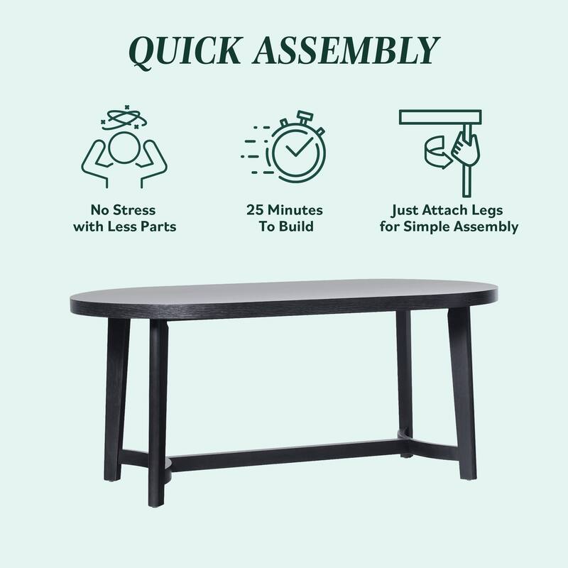 Middlebrook Modern Rustic Solid Oak Wood 70-inch Oval Dining Table