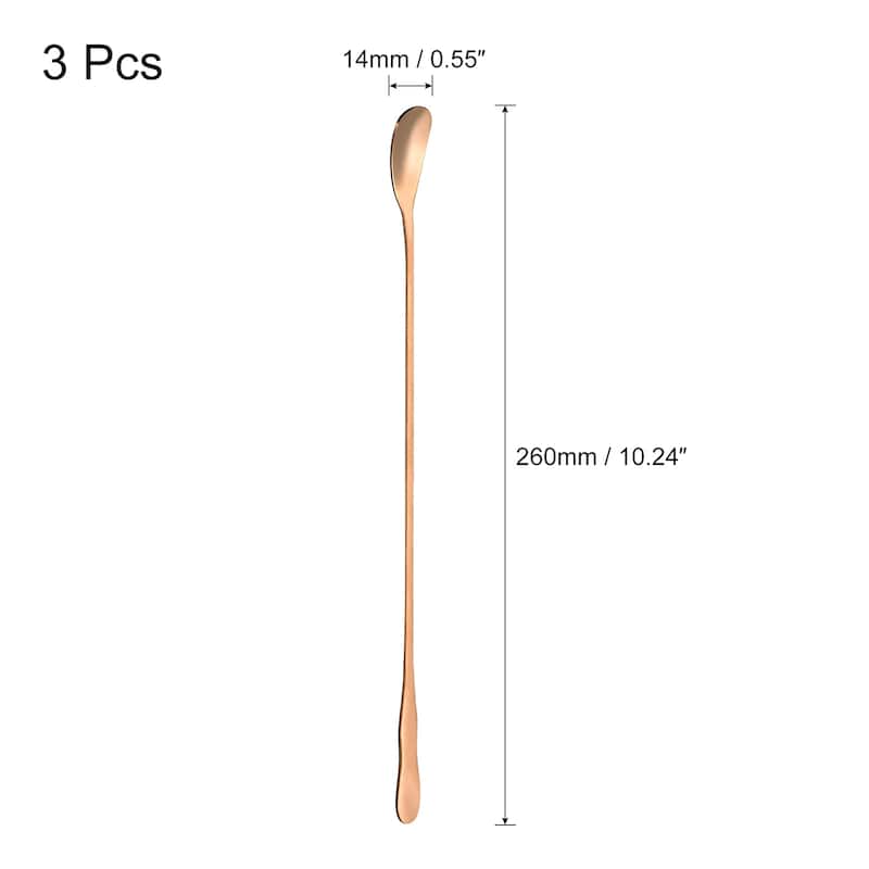 Stainless Steel Stirring Spoon, 3Pcs 10.24-Inch Long Handle Spoon