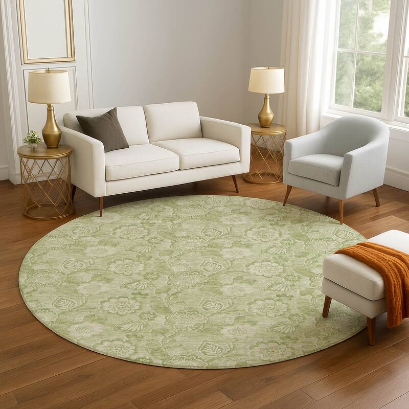 Premium Washable Super Soft Traditional Mayfield Rug - Sage - 8' x 8'