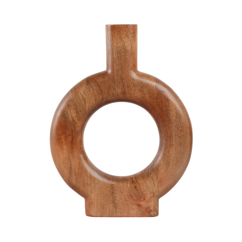 Wood Flower Vase Decorative Sculptural Tall Profile for Any Space
