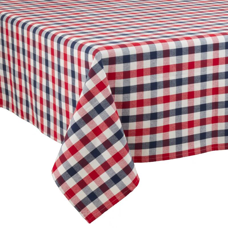 Cotton Tablecloth With Gingham Check Design