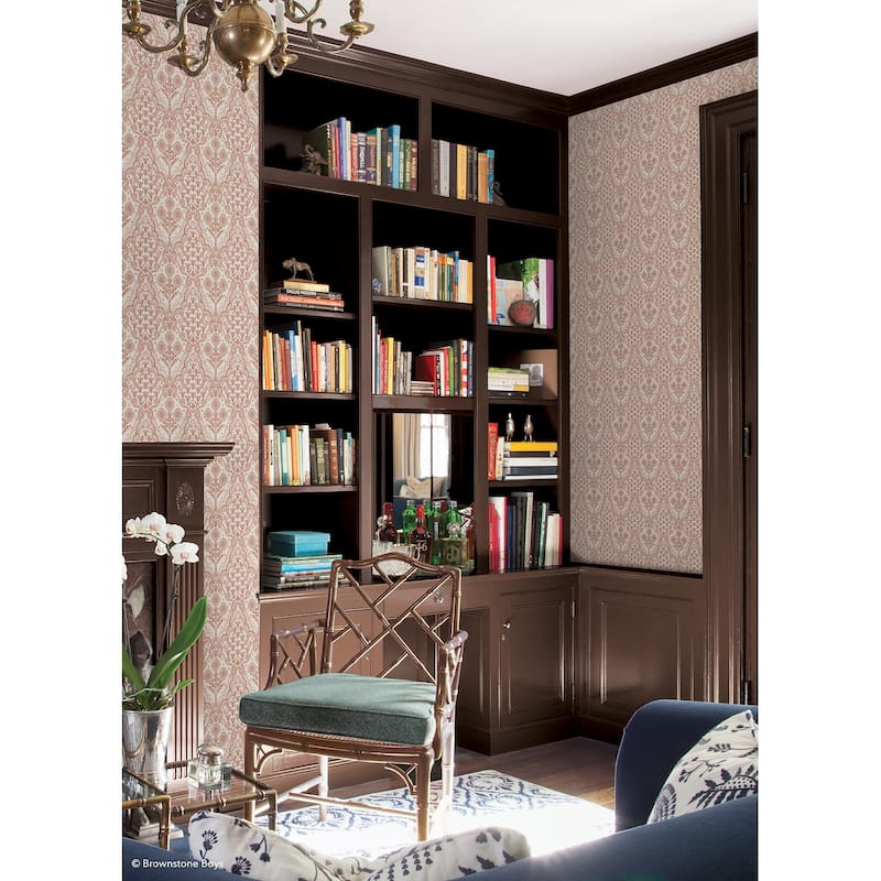 NuWallpaper Brownstone Boys Brownstone Blooms Clay Peel and Stick Wallpaper - N/A
