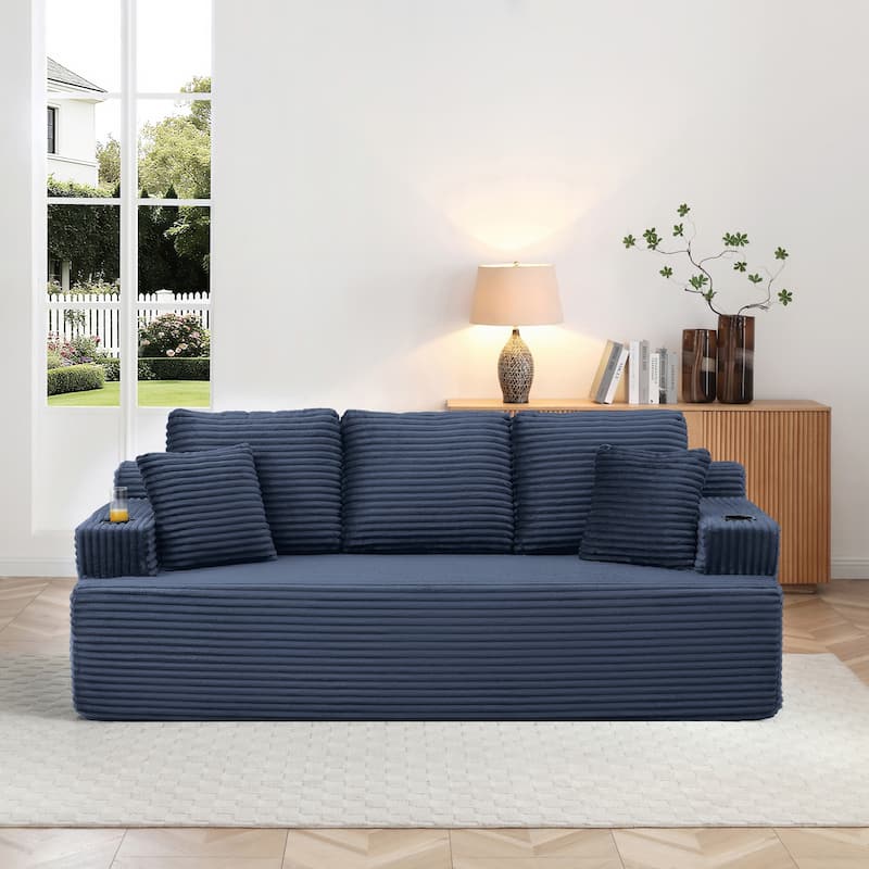 86.2''Boneless Sofa Couch with 2 Pillows Extra