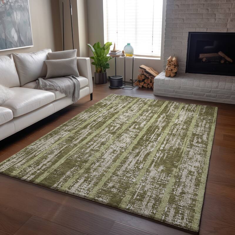 Premium Washable Super Soft Stripe Abrash Mayfield Rug