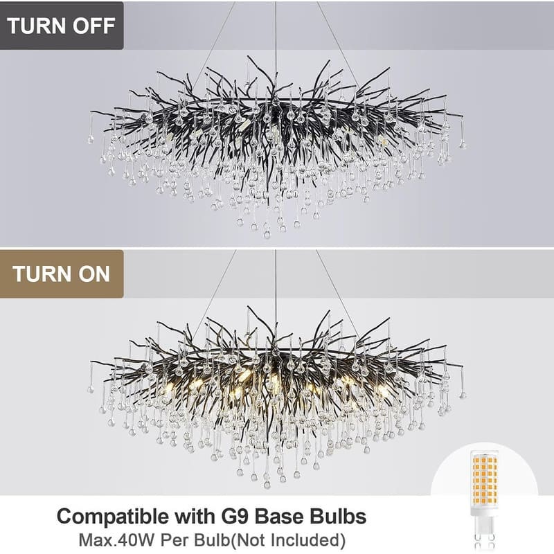 KAYLA 47in-13Light Modern Indoor Crystal Chandelier
