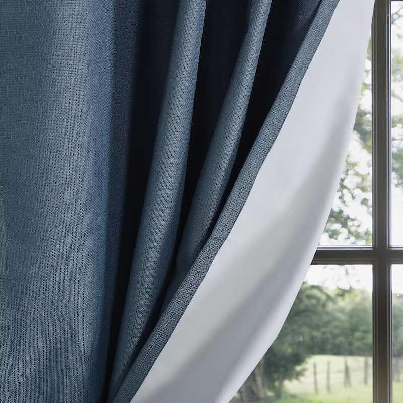 Textured Grid 100% Blackout Grommet Curtain Pair(2 Panels)
