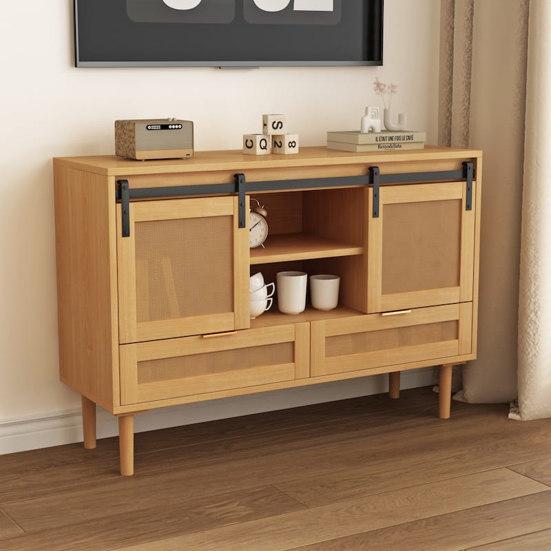 Sliding Barn Door Storage Cabinet - N/A