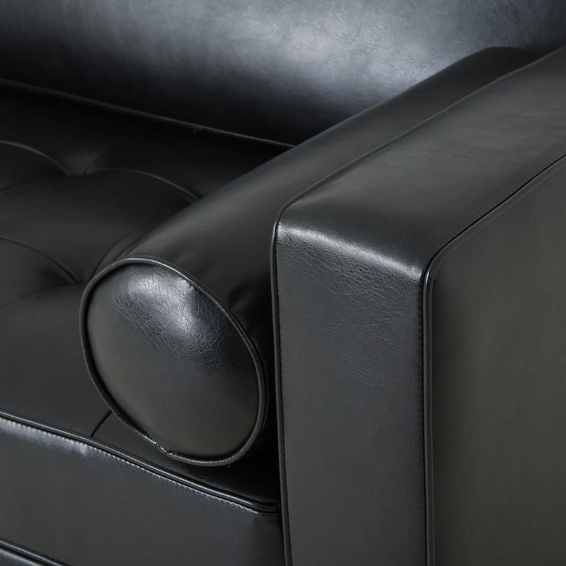 82" Three-Seat PU Leather Upholstered Sofa