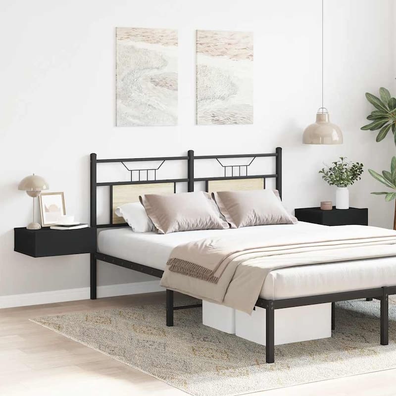 vidaXL Floating Nightstands Wall Mounted Bedside Furniture Engineered Wood