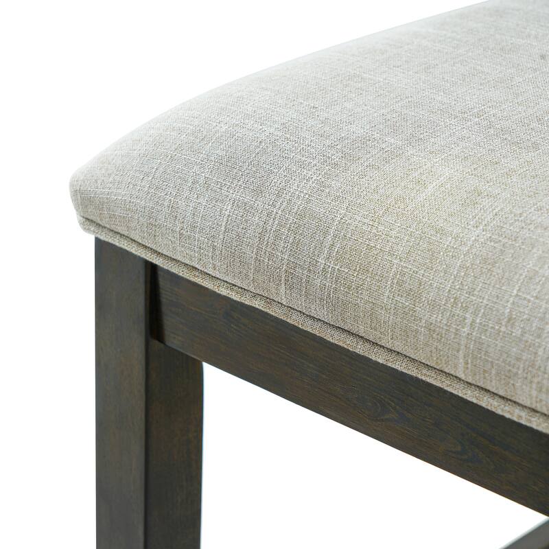 Roomfitters Counter Height Bar Stools Set of 2, Upholstered Bar Chairs with Back, Rubber Wood Frame for Kitchen Island